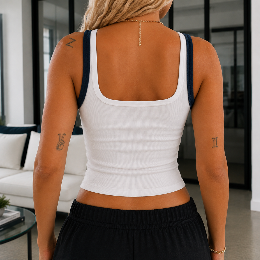 Bride's Team embroidered ribbed cotton tank top by Drunk on Denim