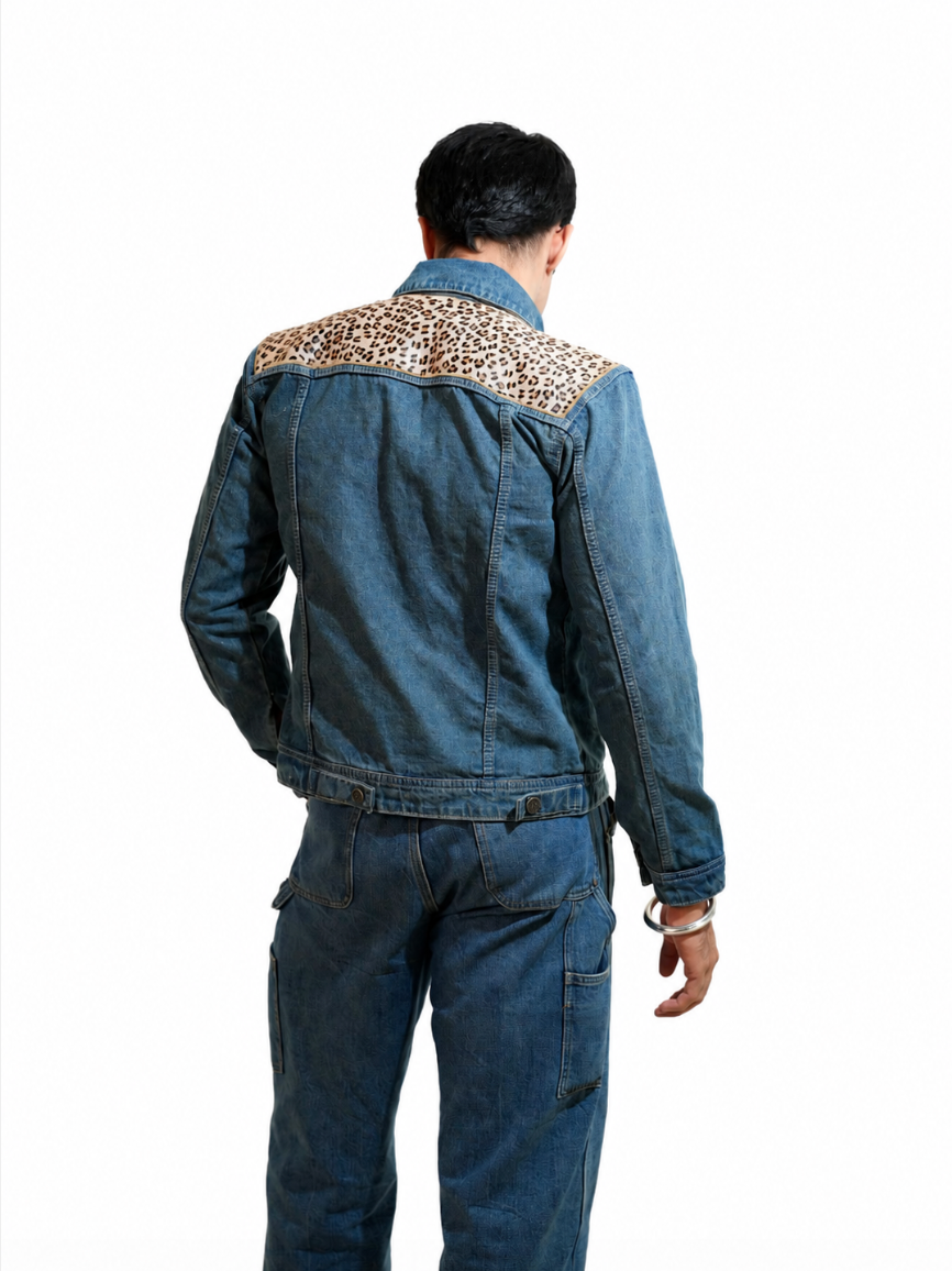 Cheetah 2.0 hand-embroidered denim jacket by Drunk on Denim