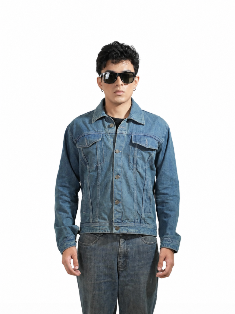 Here for the After Party hand-embroidered denim jacket by Drunk on Denim