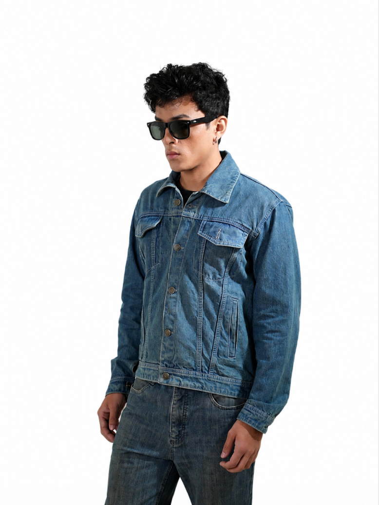 Here for the After Party hand-embroidered denim jacket by Drunk on Denim