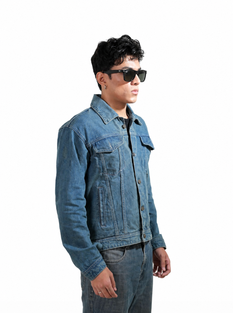 Here for the After Party hand-embroidered denim jacket by Drunk on Denim