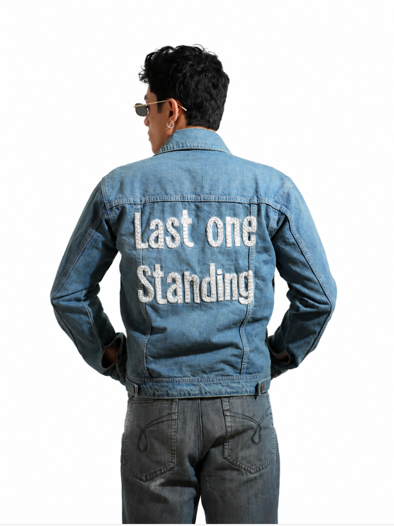 Last One Standing hand-embroidered denim jacket by Drunk on Denim