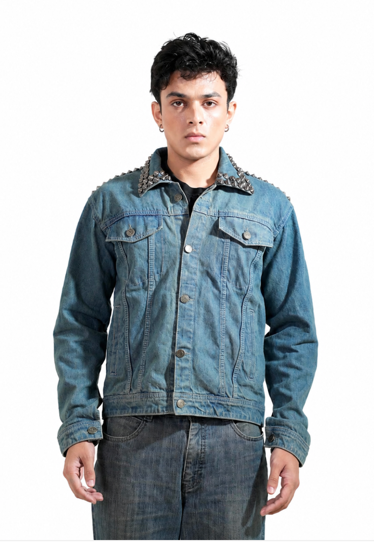Warrior hand-embroidered denim jacket by Drunk on Denim