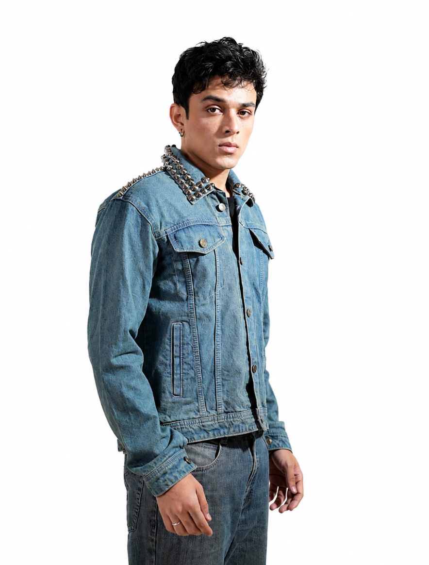 Warrior hand-embroidered denim jacket by Drunk on Denim